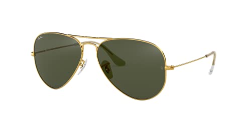 Ray-Ban Rb3025 Classic Aviator Sunglasses, Gold Brown/G-15 Green, 55 mm