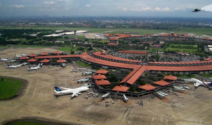 Aerial view of Soekarno Hatta International Airport Jakarta Indonesia
