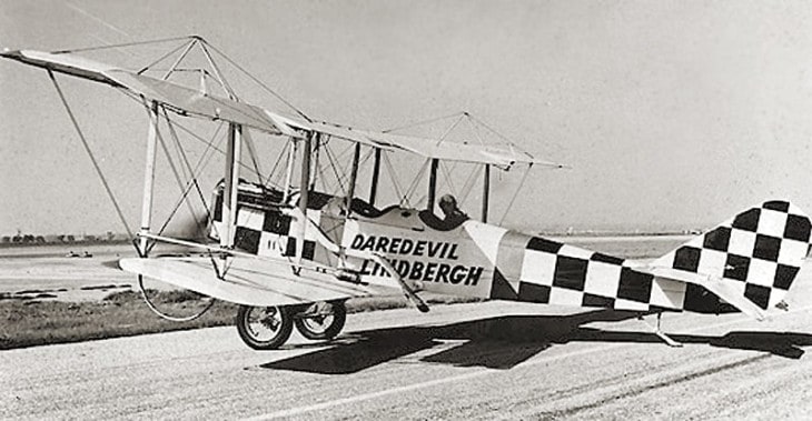 Charles Lindbergh in a re engined Standard J 1 c. 1925
