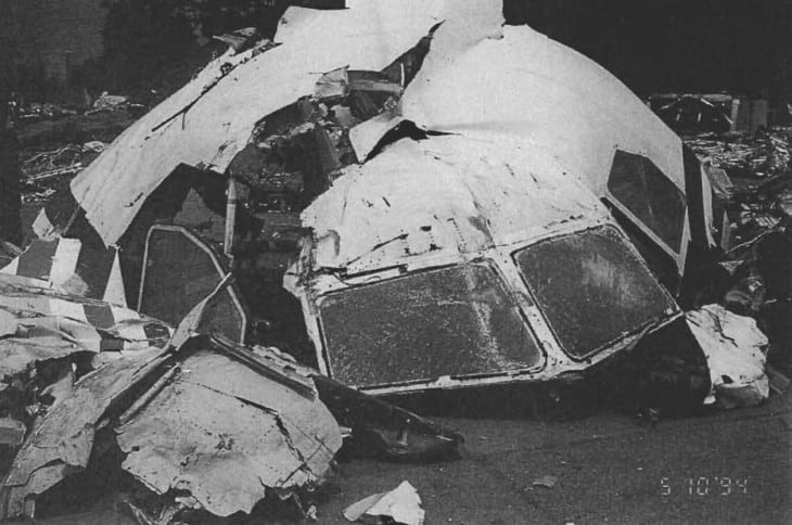 China Airlines Flight 140 wreckage.