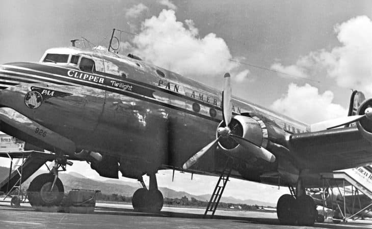 Pan Am DC4 Clipper in Trinidad in the 1950s