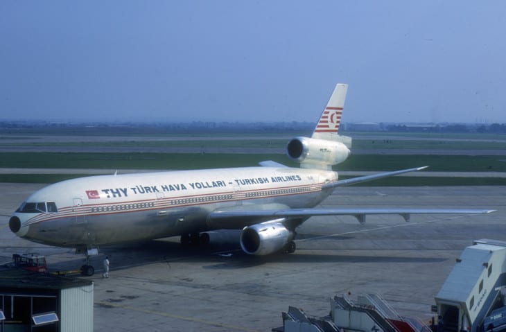 THY Turkish Airlines DC 10 involved in the accident in 1974.