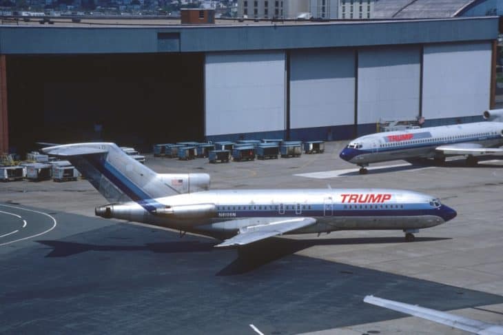 Trump Shuttle Boeing 727 25 at BOS in June 1989