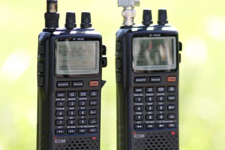 Two ICOM IC-R20s