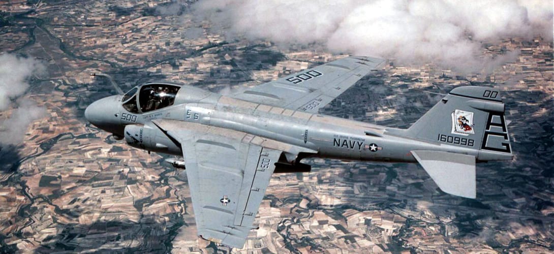 U.S. Navy Grumman A 6E Intruder aircraft from Attack Squadron 34 Blue Blasters